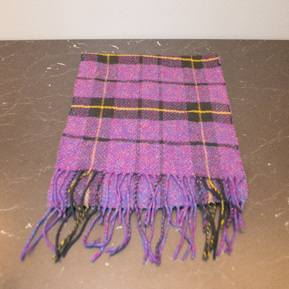 NWOT Purple Plaid Flannel Scarf.